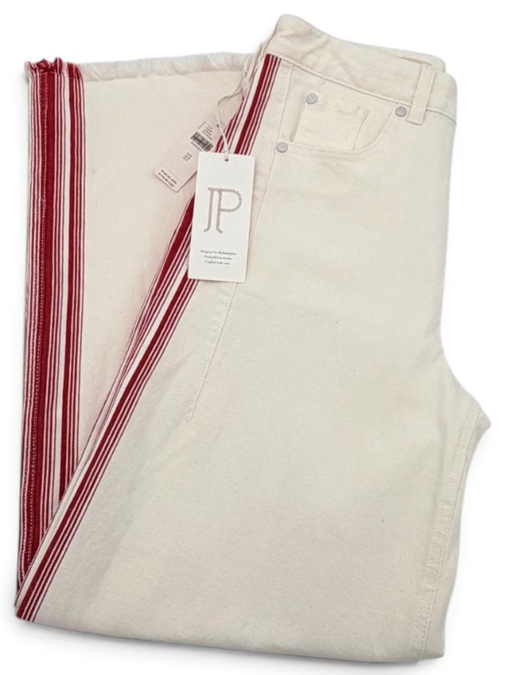 Anthropologie Pilcro Dishtowel Stripe Mid-Rise Wide-Leg Jeans NWT Size 27 - Picture 3 of 10